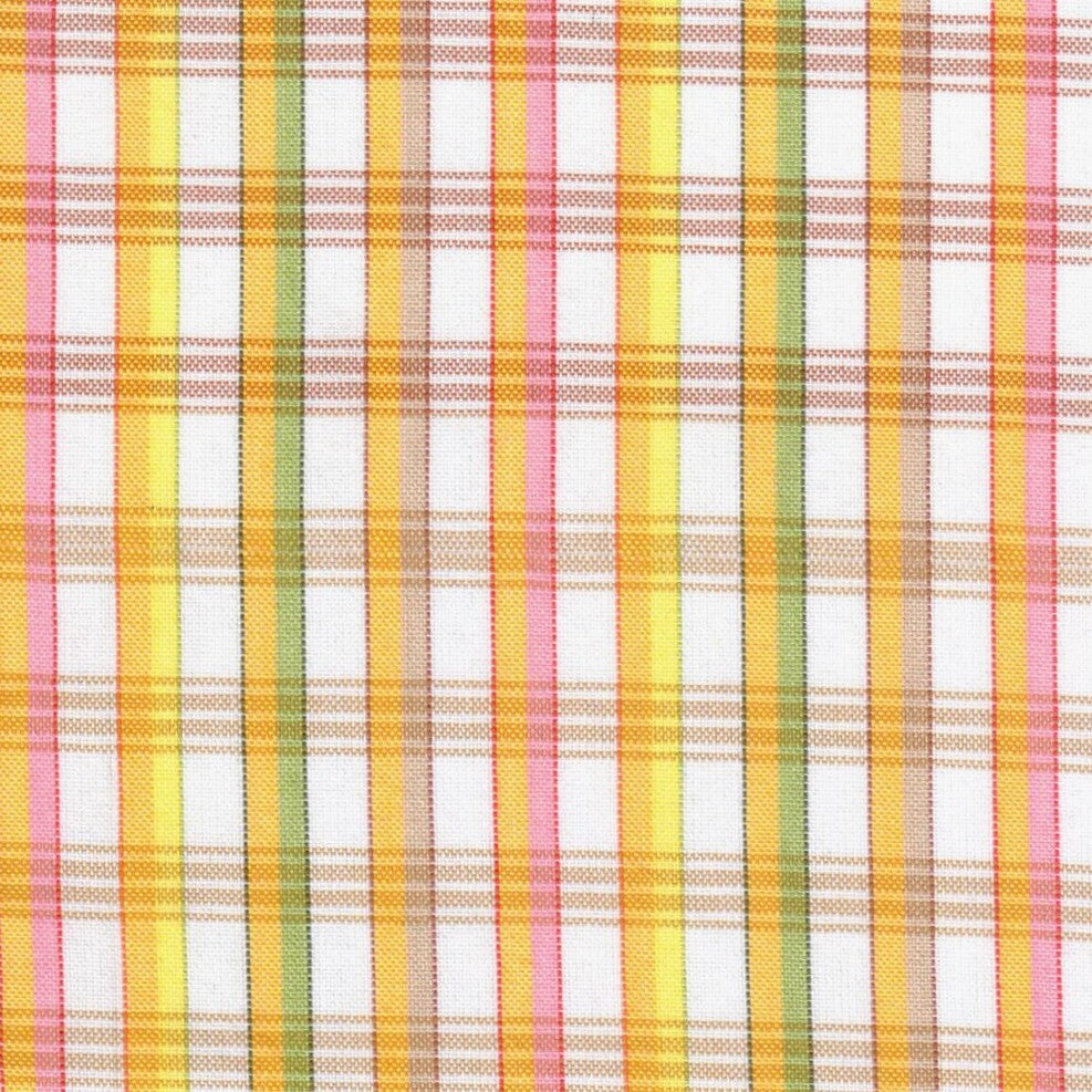 Tela para uniforme polidacron escocés: cuadros rosa, amarillo, verde y marrón; ideal para uniformes escolares SchoolLine.