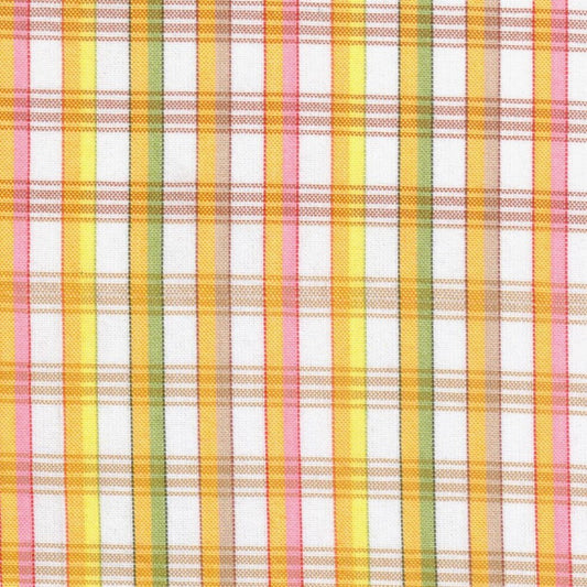 Tela para uniforme polidacron escocés: cuadros rosa, amarillo, verde y marrón; ideal para uniformes escolares SchoolLine.