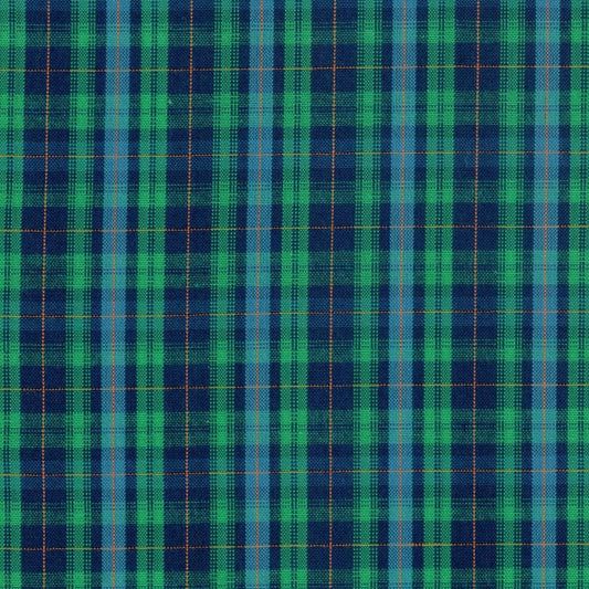 Tela polidacron escocés azul y verde con cuadros; tela para uniformes escolares e institucionales, SchoolLine.