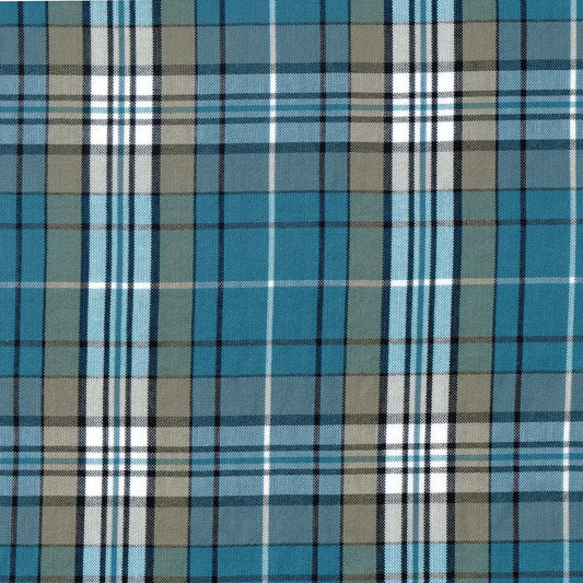 Tela escocés a cuadros azules y beige para uniformes escolares, polidacron de SchoolLine.