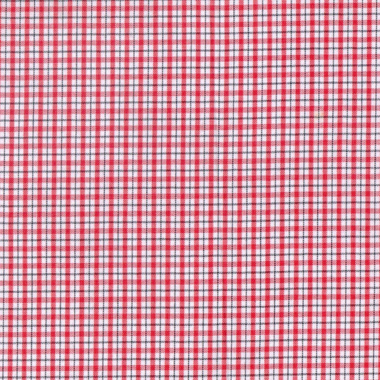 Tela polidacron escocés SchoolLine, cuadros rojo/blanco, ideal para uniformes escolares e institucionales.