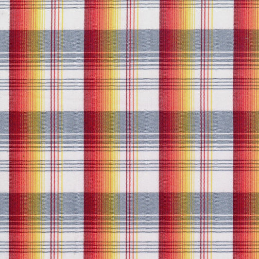 Tela para uniforme polidacron escocés SchoolLine: cuadros rojo, amarillo y azul; ideal para uniformes escolares.