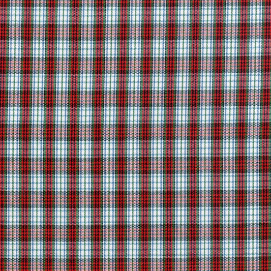 Tela para uniforme polidacron escocés a cuadros rojos, verdes y blancos de SchoolLine