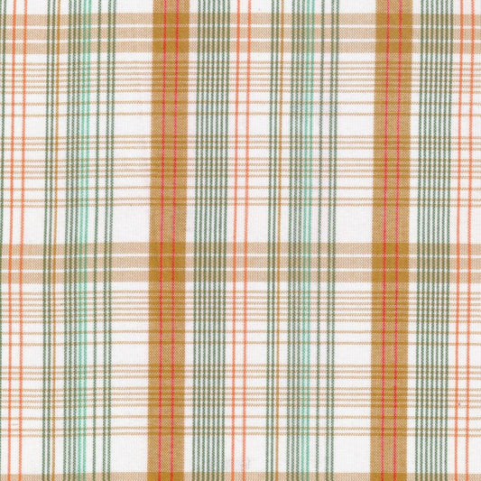 Tela de uniforme polidacron escocés a cuadros multicolor (beige, verde y rojo) para uniformes escolares SchoolLine