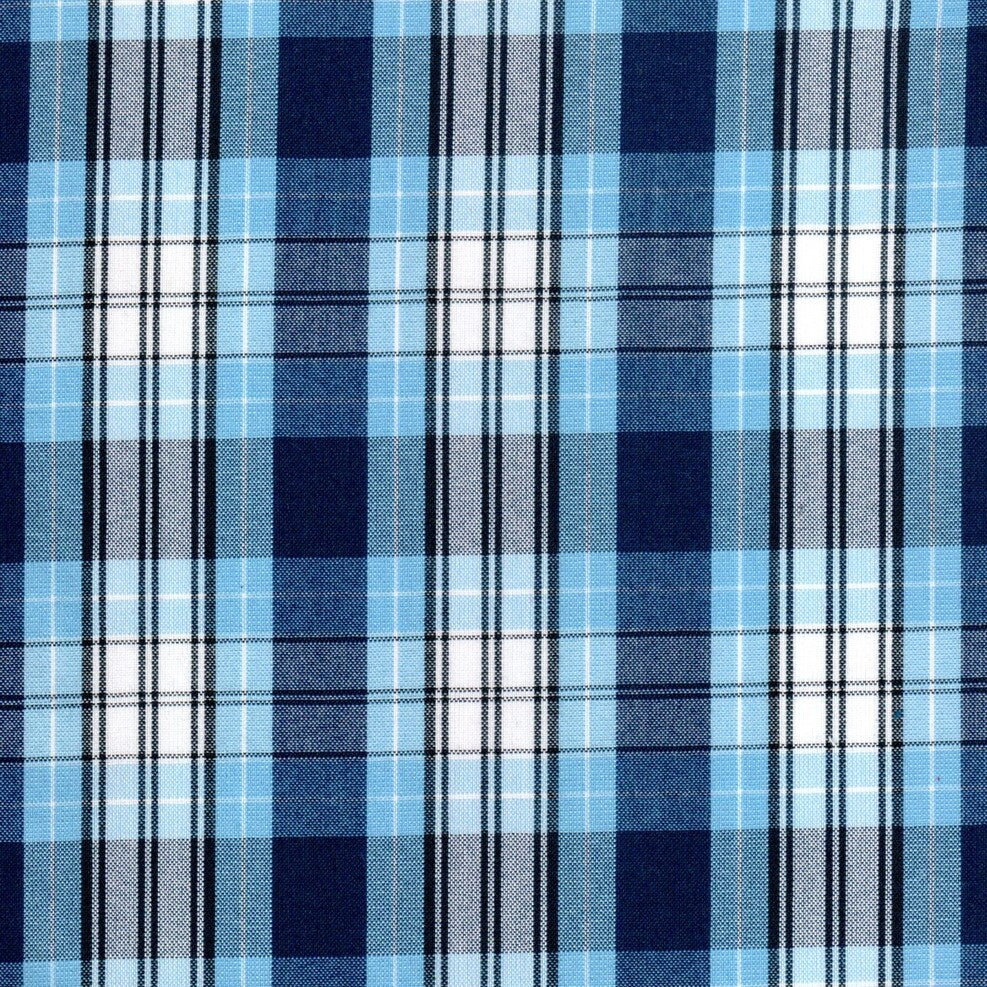 Tela escocés azul mezcla tartán, patrón en azules para uniformes escolares institucionales SchoolLine