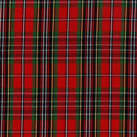 Tela para uniforme polidacron escocés de SchoolLine, tela a cuadros rojos y verdes para uniformes escolares.
