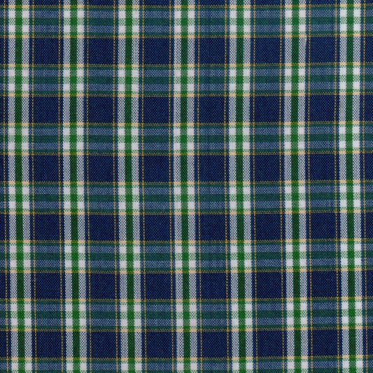 Tela para uniforme escocés azul marino, verde y blanco de SchoolLine; ideal para uniformes escolares e institucionales.