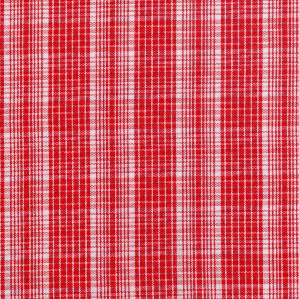 Tela polidacron escocés roja y blanca, diseño tartán a cuadros; ideal para uniformes escolares e institucionales SchoolLine