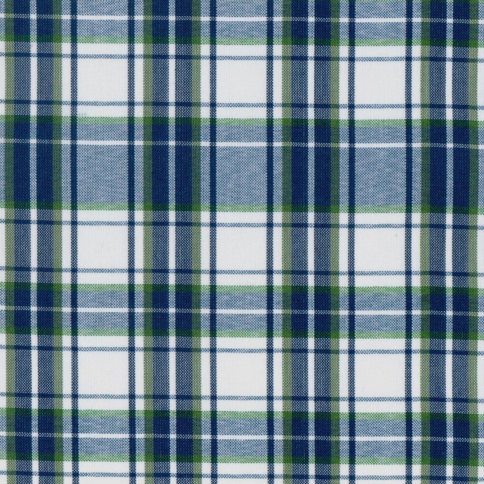 Tela polidacron escocés para uniformes escolares e institucionales; azul, verde y blanco, SchoolLine.