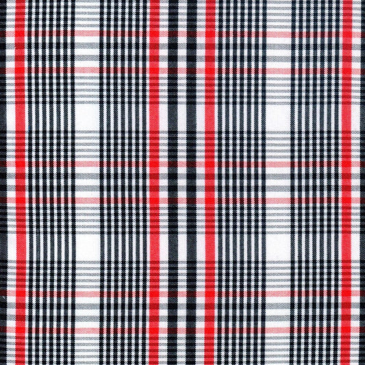 Tela escocesa para uniformes a cuadros navy, blanco y rojo, de SchoolLine.