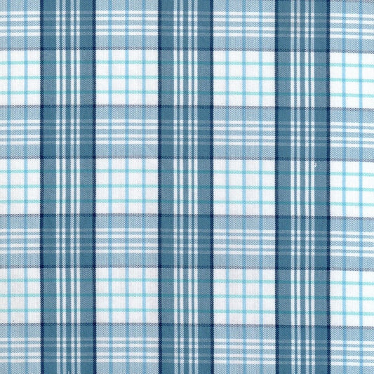 Tela para uniforme escocés azul y blanco en tartán, SchoolLine para uniformes escolares e institucionales.