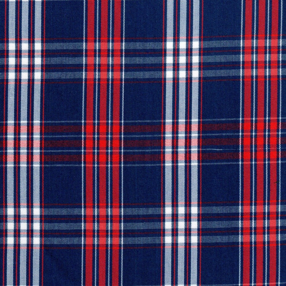 Tela escocés azul marino y rojo con cuadros, ideal para uniformes escolares e institucionales SchoolLine