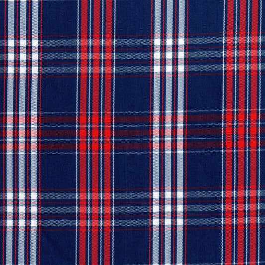Tela escocés azul marino y rojo con cuadros, ideal para uniformes escolares e institucionales SchoolLine