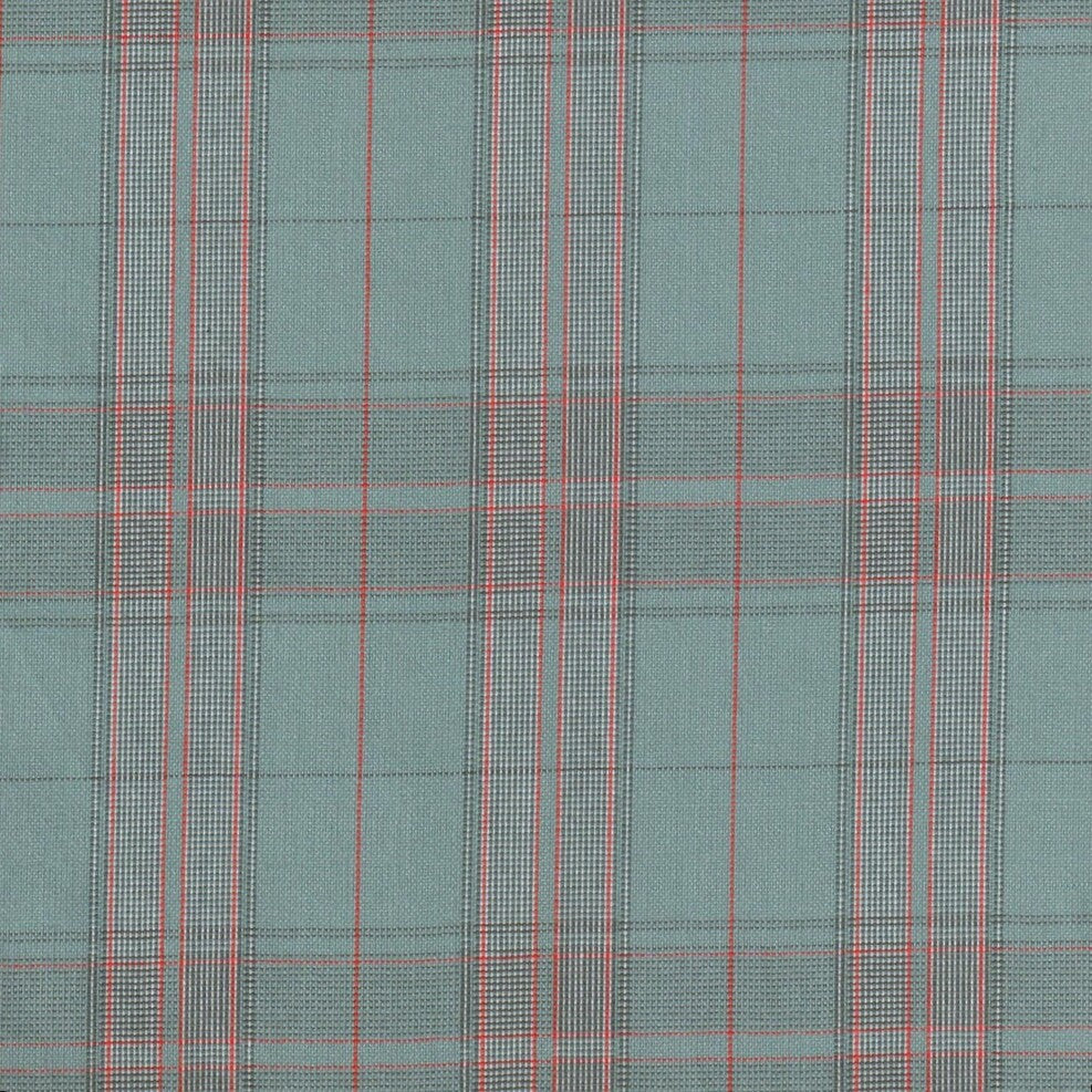 Tela para uniforme polidacron escocés turquesa con cuadros rojos y negros; tela escolar ideal para uniformes - SchoolLine