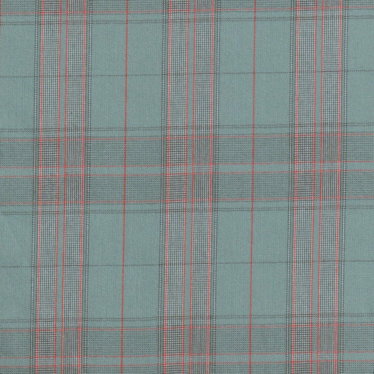 Tela para uniforme polidacron escocés turquesa con cuadros rojos y negros; tela escolar ideal para uniformes - SchoolLine