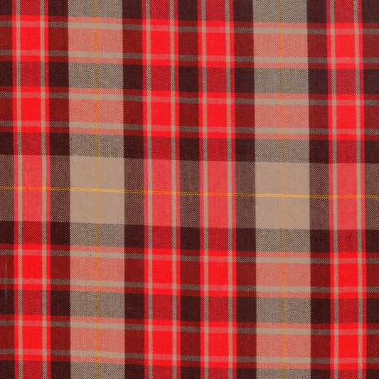 Tela para uniforme polidacron escocés roja con beige y negro, de la marca SchoolLine.