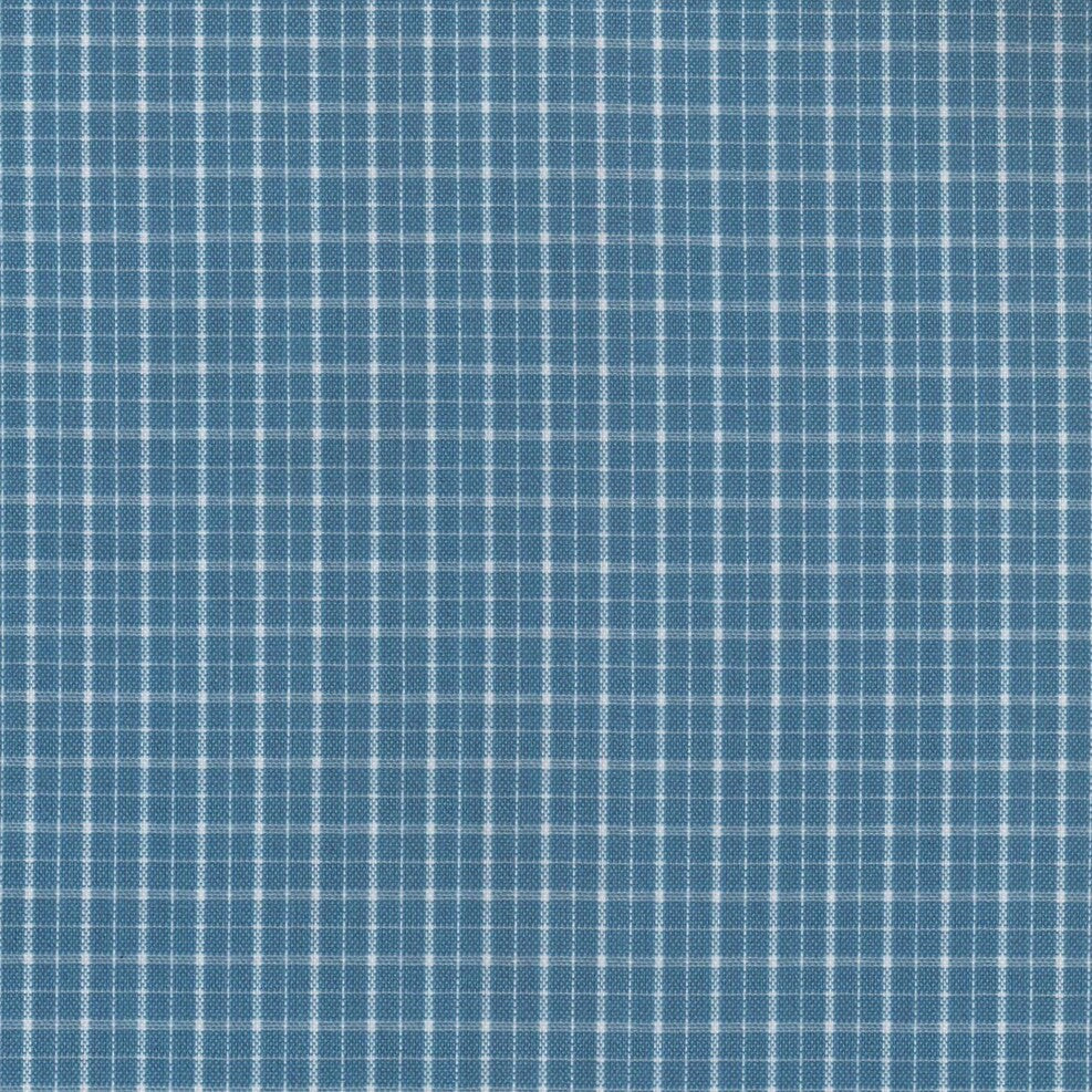 Tela polidacron escocés azul con cuadros blancos; ideal