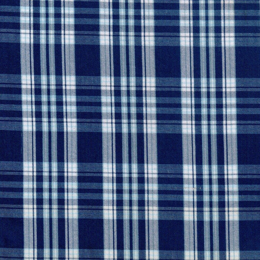 Tela para uniforme polidacron escocés azul y blanco de SchoolLine, tela a cuadros para uniformes escolares e institucionales.