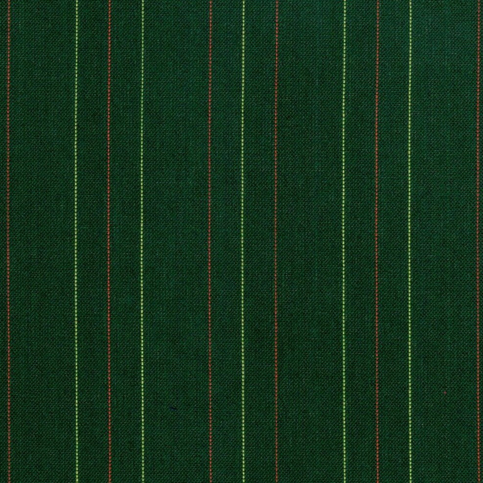 Tela escocés verde oscuro con listones finos verde y rojo; tela para uniformes escolares e institucionales, SchoolLine