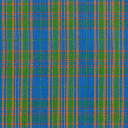 Tela para uniforme polidacron escocés azul, verde y naranja a cuadros, ideal para uniformes escolares e institucionales SchoolLine
