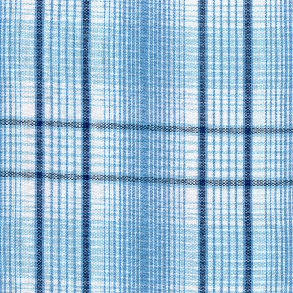 Tela de uniforme polidacron escocés azul de SchoolLine, diseño a cuadros azules