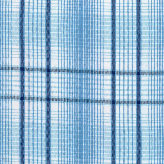 Tela de uniforme polidacron escocés azul de SchoolLine, diseño a cuadros azules