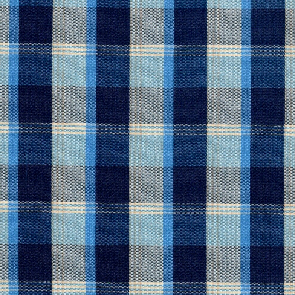 Tela para uniforme polidacron escocés SchoolLine, tela a cuadros azul marino y celeste, ideal para uniformes escolares.