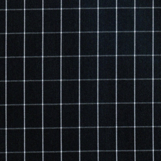 Tela para uniforme polidacron escocés negro con líneas blancas, ideal para uniformes escolares e institucionales SchoolLine
