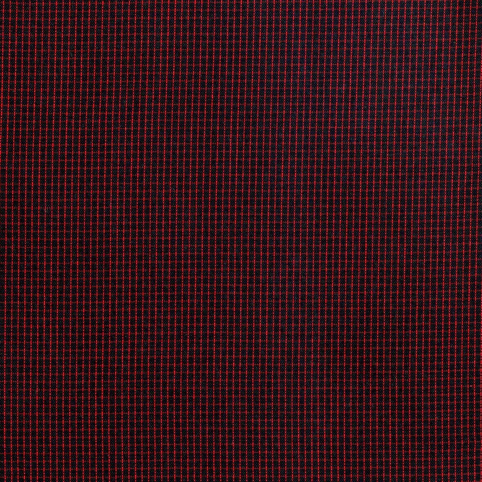 Tela para uniforme polidacron escocés negro con cuadritos rojos; ideal para uniformes escolares e institucionales, SchoolLine.