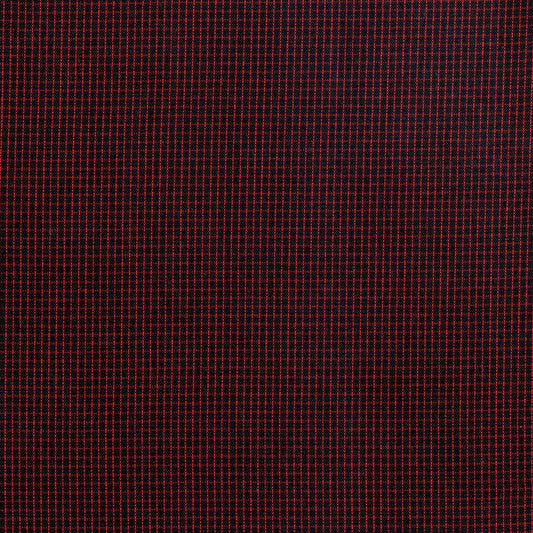 Tela para uniforme polidacron escocés negro con cuadritos rojos; ideal para uniformes escolares e institucionales, SchoolLine.