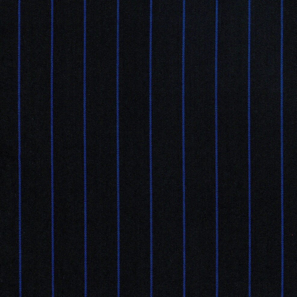 Tela escocesa negra con líneas azules verticales para uniformes escolares, tela polidacron de SchoolLine