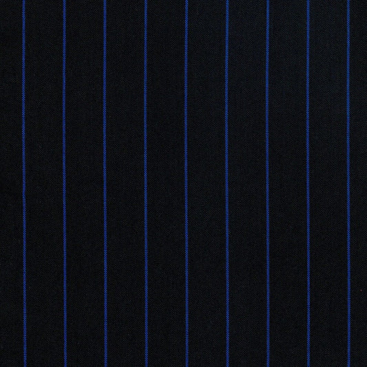 Tela escocesa negra con líneas azules verticales para uniformes escolares, tela polidacron de SchoolLine