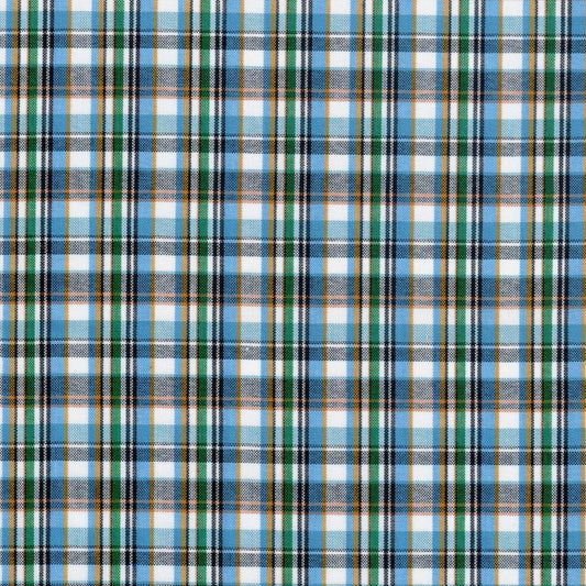 Tela polidacron escocés azul con verde, estampado tartán en cuadros para uniformes escolares SchoolLine