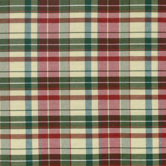 Tela para uniforme polidacron escocés: cuadro tartán verde, rojo y beige; ideal para uniformes escolares e institucionales SchoolLine