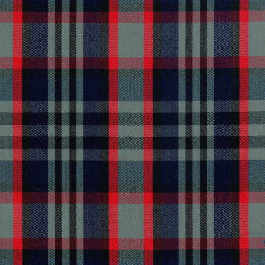 Tela para uniforme polidacron escocés SchoolLine en rojo, azul y gris; tartán a cuadros para uniformes escolares e institucionales.