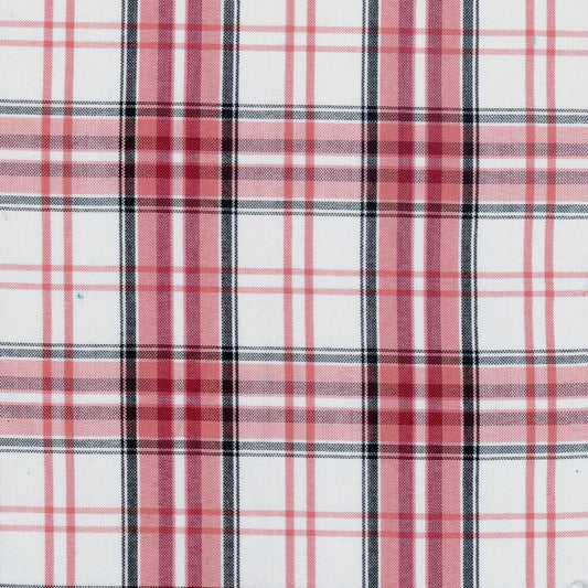 Tela para uniforme escocés SchoolLine, poli-dacron, tartán rojo, negro y blanco, ideal para uniformes escolares e institucionales.