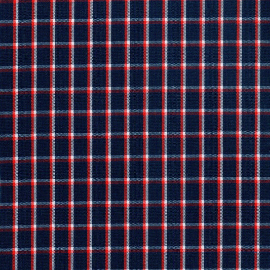 Tela para uniforme polidacron escocés azul y rojo de SchoolLine; tela a cuadros navy, ideal para uniformes escolares e institucionales