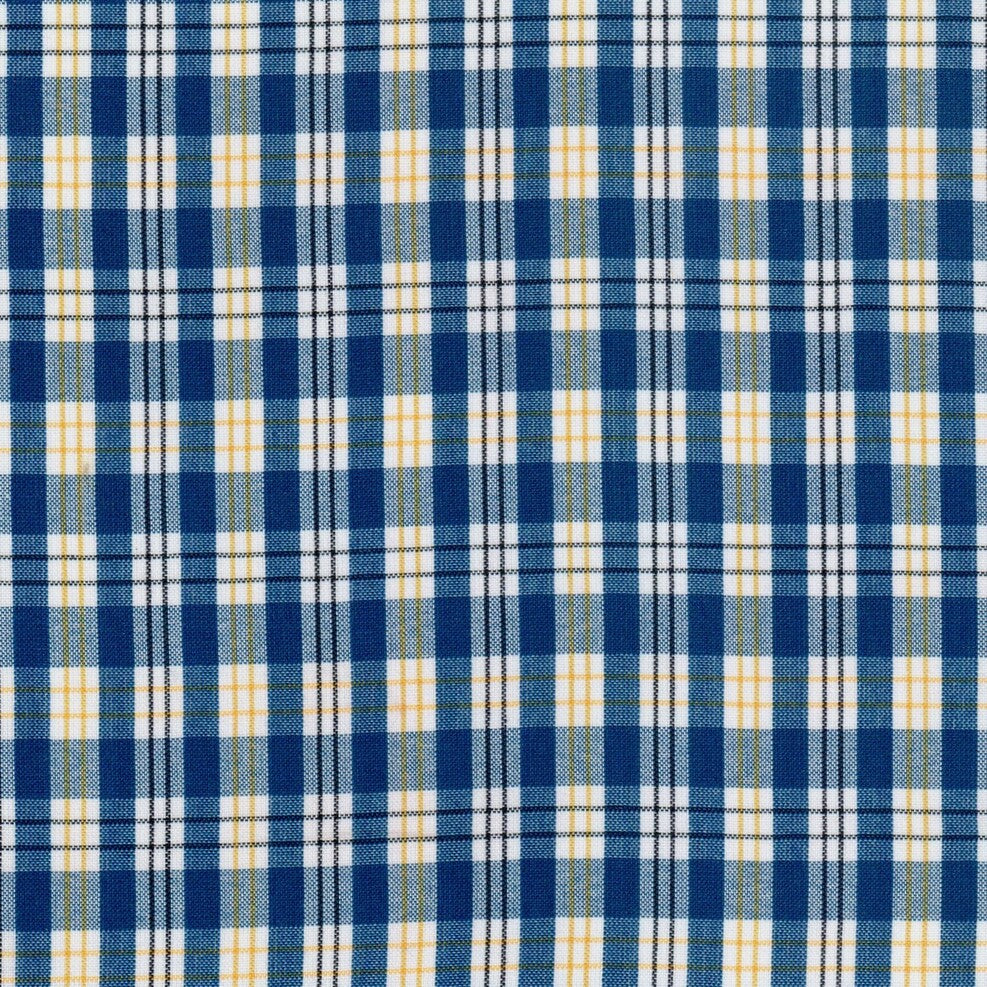 Tela para uniformes polidacron escocés azul con