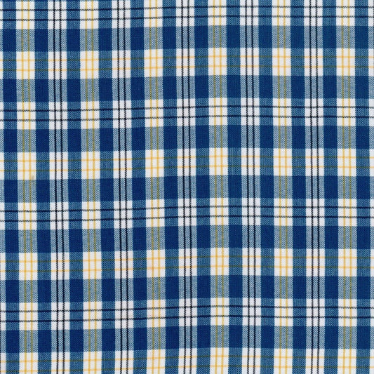 Tela para uniformes polidacron escocés azul con