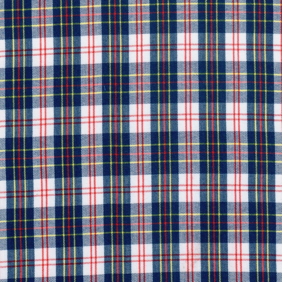 Tela para uniforme polidacron escocés en tonos azul marino, verde y rojo, tartán; ideal para uniformes escolares e institucionales SchoolLine