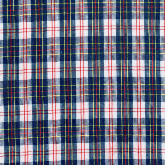 Tela para uniforme polidacron escocés en tonos azul marino, verde y rojo, tartán; ideal para uniformes escolares e institucionales SchoolLine