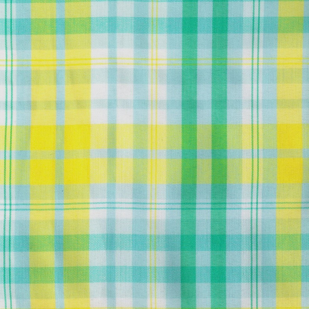 Tela para uniforme polidacron escocés SchoolLine; cuadros verde, azul y amarillo, ideal para uniformes escolares e institucionales