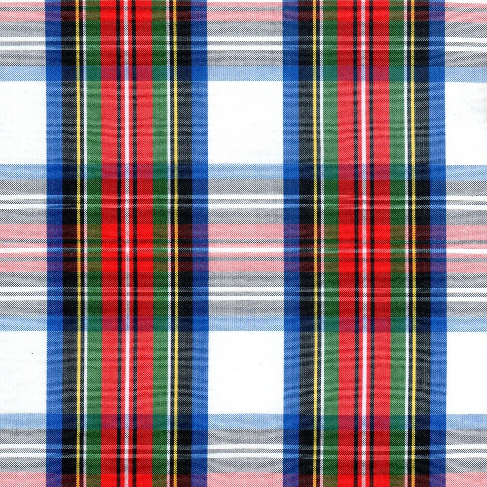 Tela para uniforme polidacron escocés de SchoolLine en rojo, azul y verde a cuadros