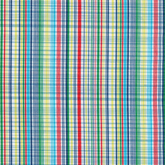Tela para uniforme polidacron escocés SchoolLine, tela a cuadros multicolor azul, verde y rojo; ideal para uniformes escolares.