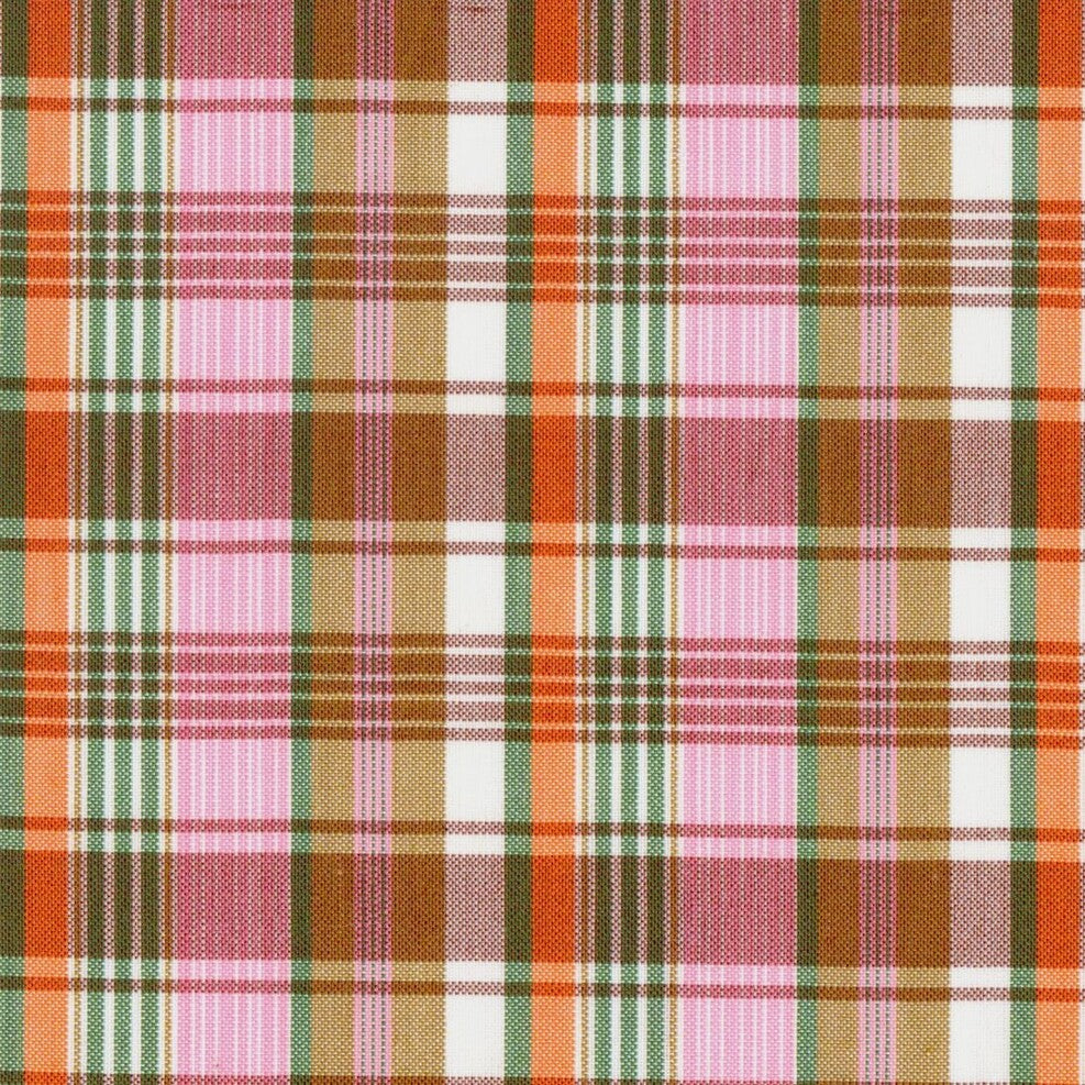 Tela para uniforme polidacron escocés rosa, naranja y verde; ideal para uniformes escolares e institucionales, SchoolLine