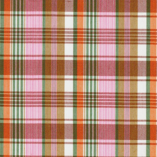 Tela para uniforme polidacron escocés rosa, naranja y verde; ideal para uniformes escolares e institucionales, SchoolLine