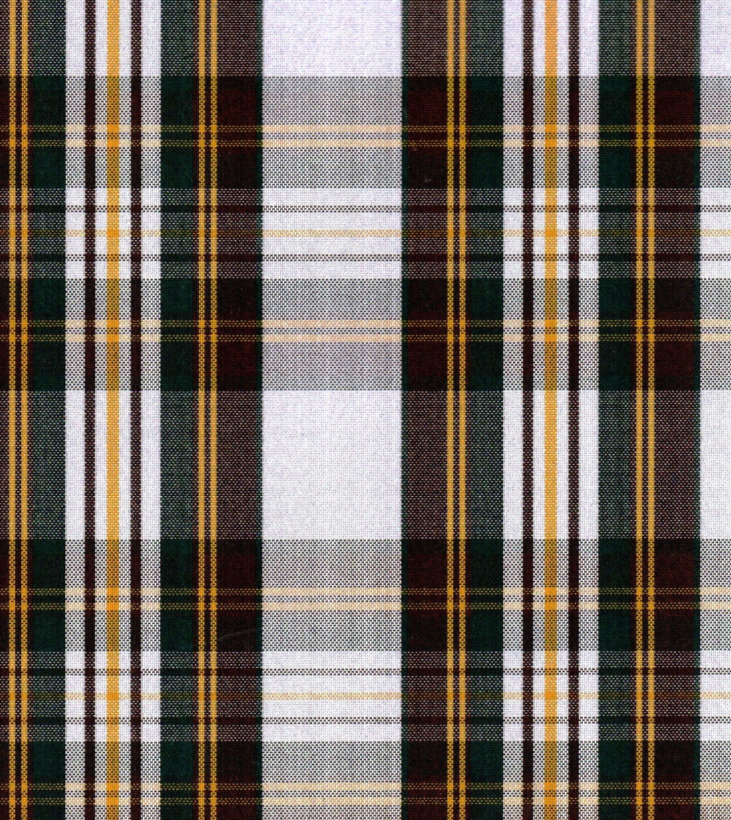 Tela para uniforme polidacron escocés verde, marrón y dorado con cuadros tartán, ideal para uniformes escolares SchoolLine