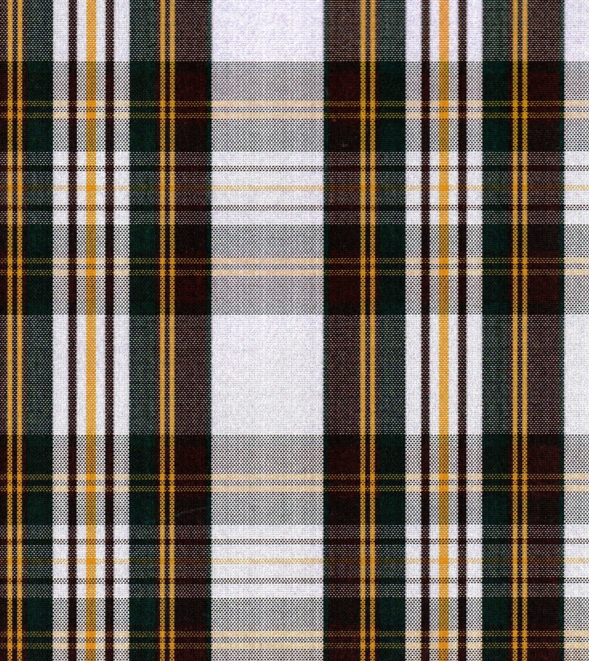 Tela para uniforme polidacron escocés verde, marrón y dorado con cuadros tartán, ideal para uniformes escolares SchoolLine