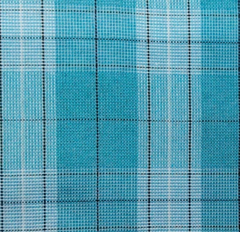 Tela polidacron escocés azul turquesa a cuadros, ideal para uniformes escolares e institucionales SchoolLine