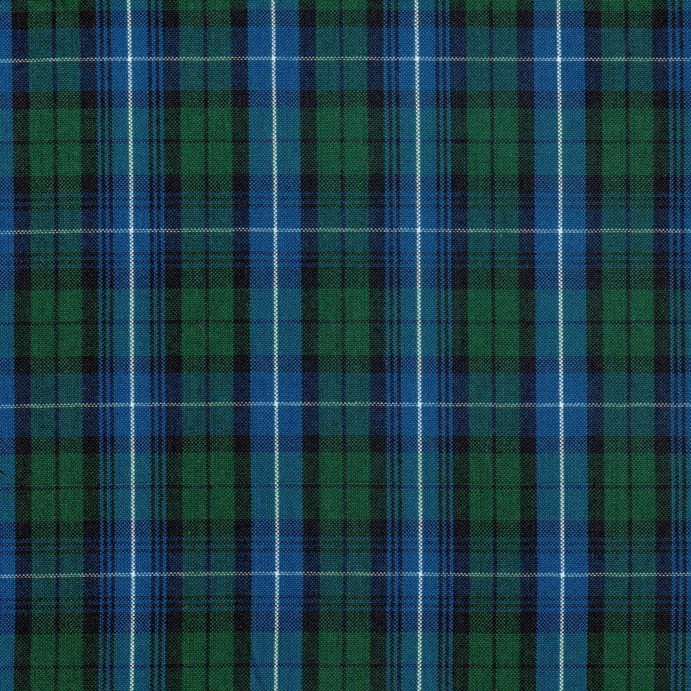 Tela Uniline escocés en cuadros verde y azul con líneas blancas, ideal para uniformes escolares e institucionales SchoolLine.